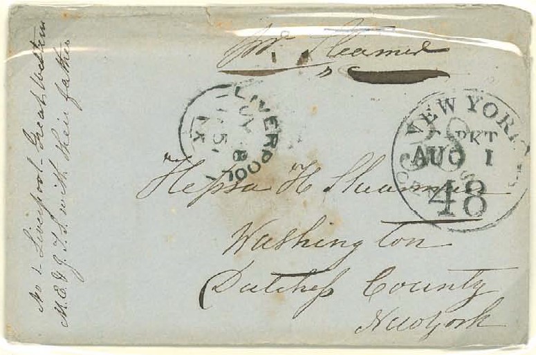 image of envelope for letter sent from Liverpool in 1851